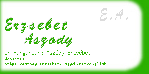 erzsebet aszody business card