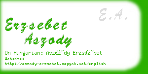 erzsebet aszody business card